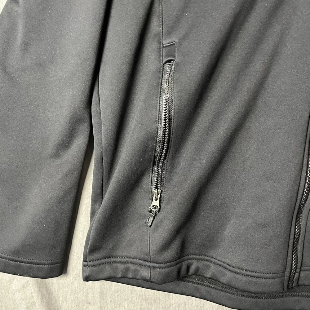 Swiss Tech Jacket Mens M Softshell Hoodie Black Full Zip Fleece Lined EUC